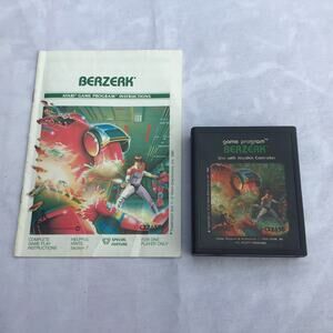 Vintage 1982 Atari 2600 Berzerk Video Game Cartridge Manual Classic